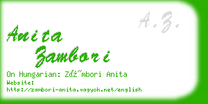 anita zambori business card